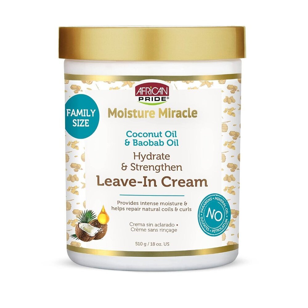 Moisture Miracle Coconut Oil & Baobab Oil Leave-In Hair Cream - Provides Intense